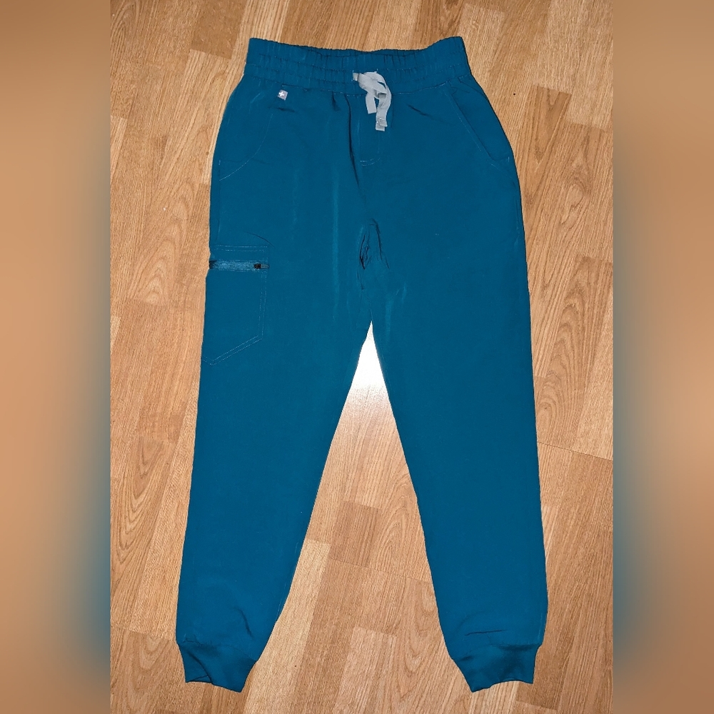 Figs Zamora high waisted pants, S, Pacific Blue, New
